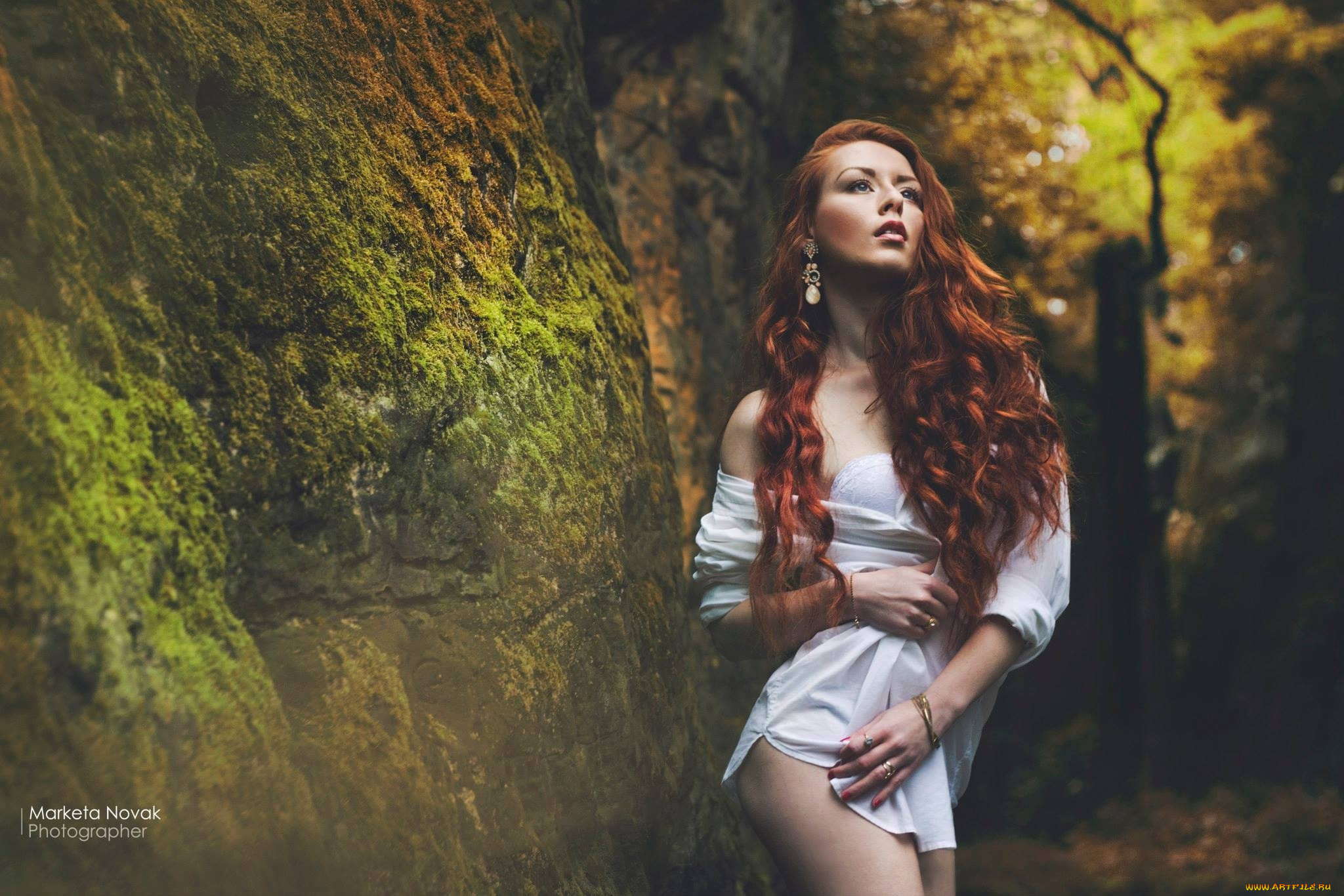 , -unsort ,   , nature, ines, kulenovic, woman, forest, rock, redheads